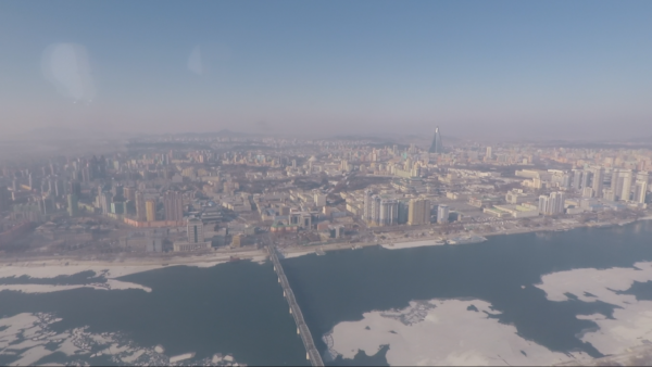 View of Pyongyang from helicopter